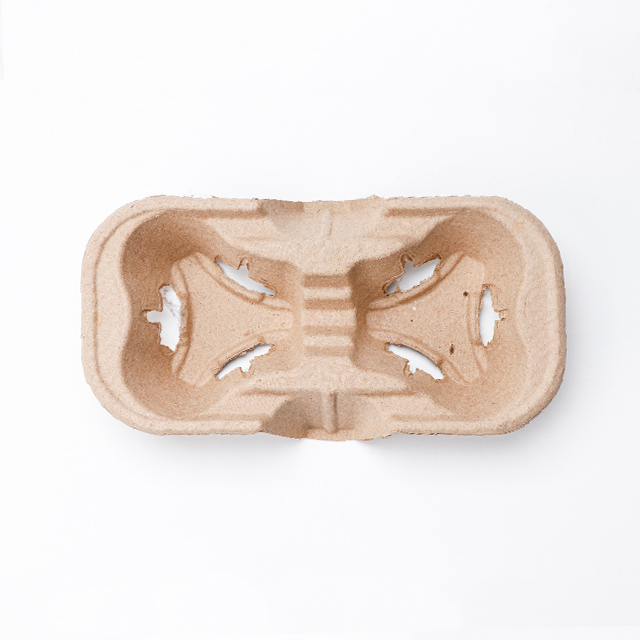 Lleva la bandeja de pulpa de papel desechable y reciclable 2 bandejas de 2 taza