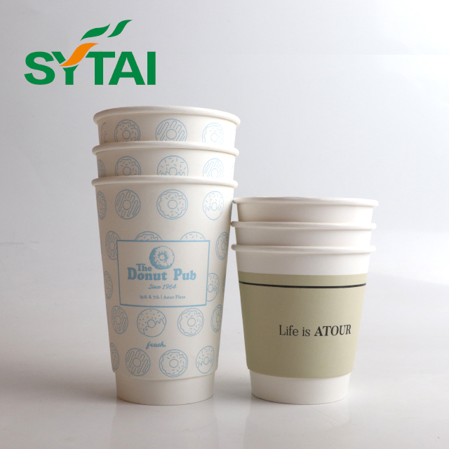Tazas de café desechables de doble pared de 10 oz