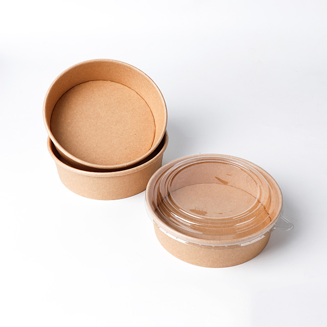 25 oz tazones de papel de ensalada ecológicos para una presentación de comida saludable