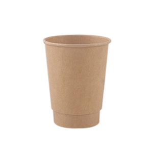 Copa de papel doble de doble pared de 12 oz PLA Kraft