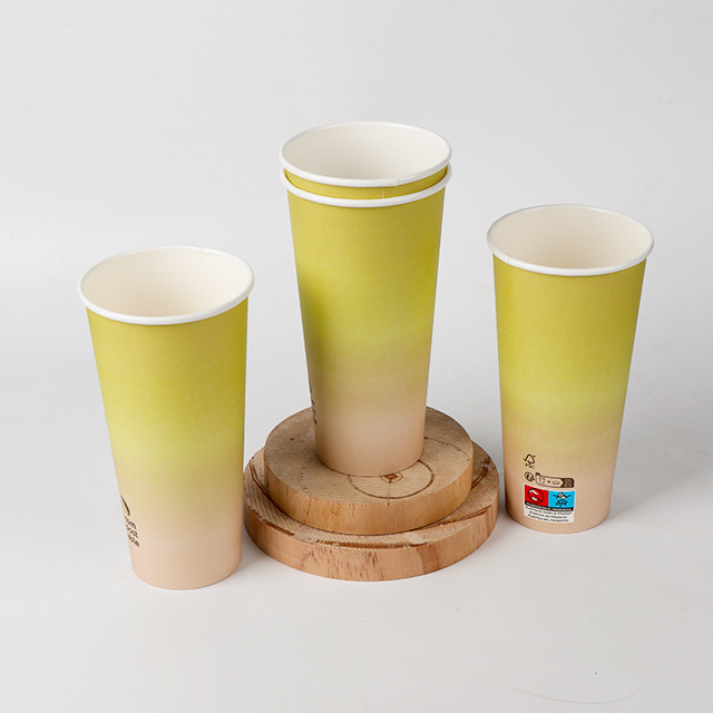 22 oz CUPAS DE PAPE de una sola pared duradera de 22 oz para bebidas calientes y frías