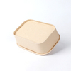  Logotipo de 500 ml Impreso Eco Friendly Take Rectangle Bamboo Paper Bowl con tapas