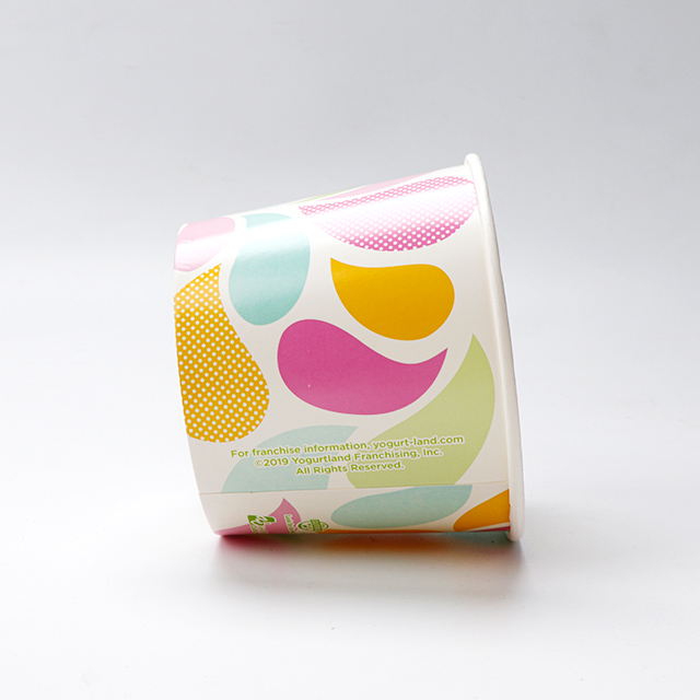 4oz-16oz Caza de helado desechable impresa personalizable Papel desechable Papel congelado Copa de yogurt congelada