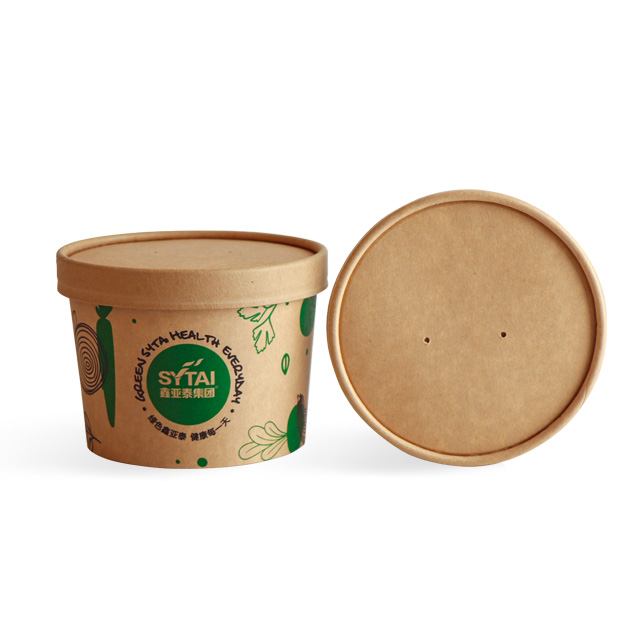 Tapa de tazas de sopa de papel de sopa Kraft compostable
