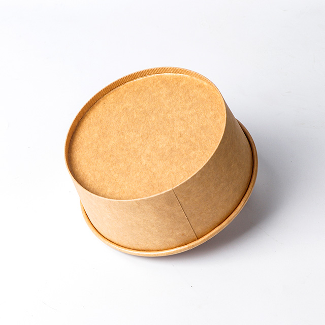 20 oz biodegradable impreso personalizado desechable kraft papel ensalada de papel tazón compostable tazón con tapas