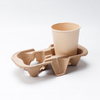 Lleva la bandeja de pulpa de papel desechable y reciclable 2 bandejas de 2 taza