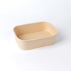  Logotipo de 500 ml Impreso Eco Friendly Take Rectangle Bamboo Paper Bowl con tapas
