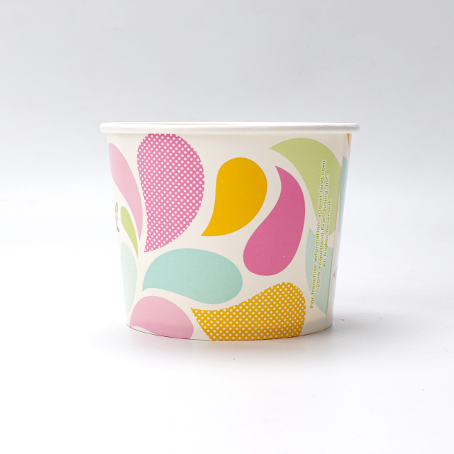 4oz-16oz Caza de helado desechable impresa personalizable Papel desechable Papel congelado Copa de yogurt congelada