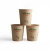 Copa de papel de bambú compostable para una pared única desechable para el logotipo para bebidas calientes