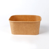 Embalaje desechable Kraft Kraft Square Ensalada biodegradable fruta rectangular tazón con tapa