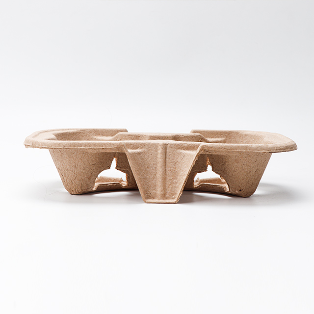 Lleva la bandeja de pulpa de papel desechable y reciclable 2 bandejas de 2 taza