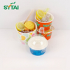 Tazas De Helado Con Cuchara De Madera