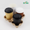 Vaso de papel de pared ondulado negro de 16 oz 500
