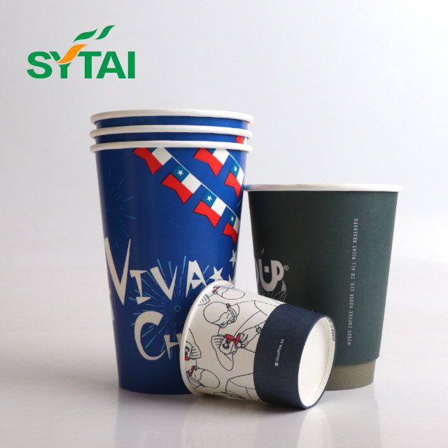 Vasos de papel de pared simple de 8 oz y 90 mm de diámetro con tapas