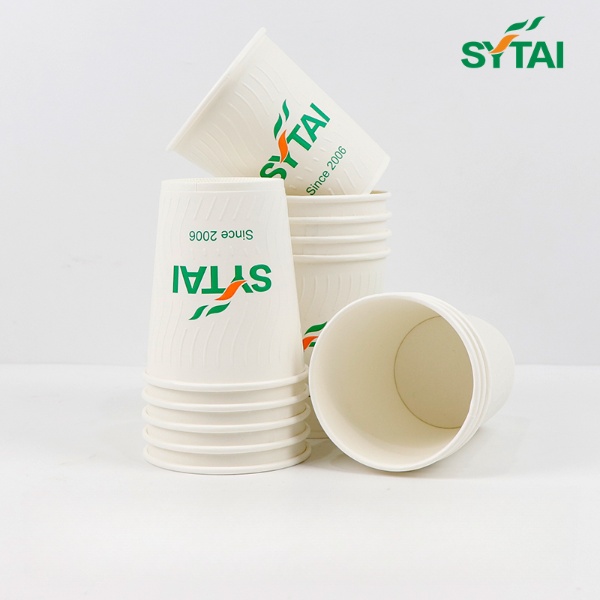 Taza de papel gofrada blanca de 22 oz al por mayor