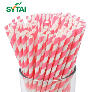 Pajitas De Papel A Rayas Rojas Y Blancas