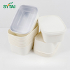 Cuenco de papel cuadrado de 1000 ml con tapa