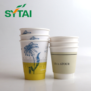 Taza de papel de café desechable de doble pared de 22 oz