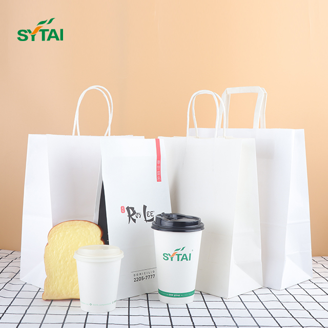 Bolsas de compras de papel kraft con asas