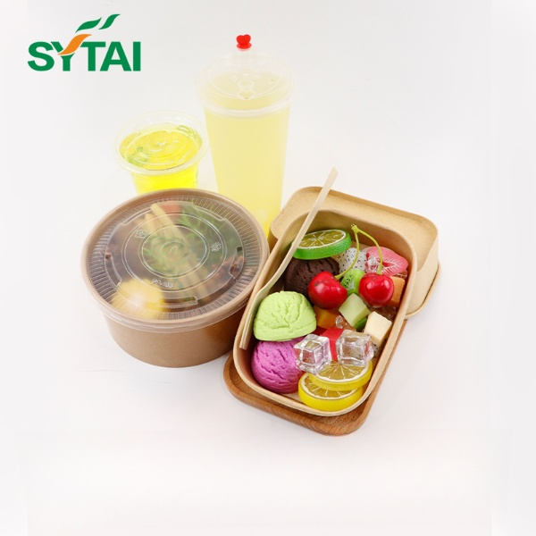 Ensaladeras de papel de 1100 ml con tapas