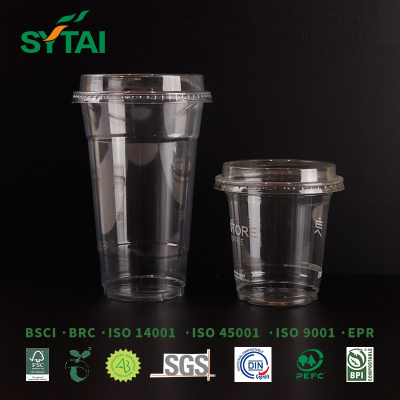 Vasos de PET transparentes con tapas tipo cúpula para bebidas frías de café helado