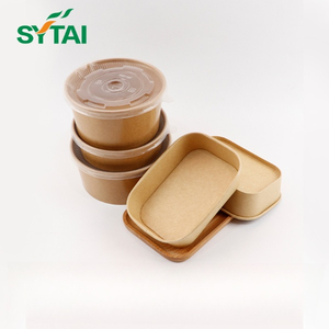 Ensaladeras de papel Kraft de 1000 ml con tapas