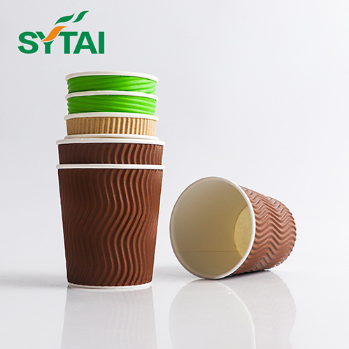 Vasos de Papel Kraft Ripple Reciclable 500Case