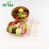 Ensaladeras de papel Kraft de 1000 ml con tapas
