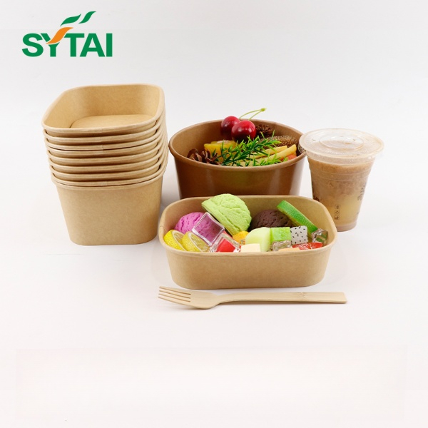 Envases de papel desechables para ensaladas