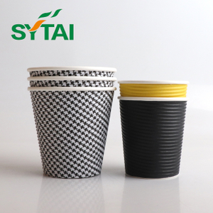 Fabricantes de vasos de papel de pared ondulado Kraft de 10 oz