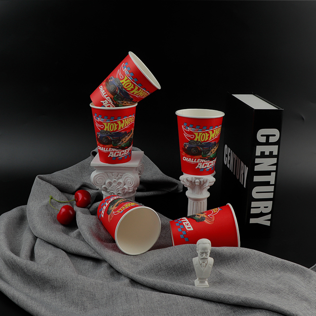 Suministros para fiestas de festivales Vasos de papel coloridos: vasos desechables de colores a granel para ventas al por mayor y eventos