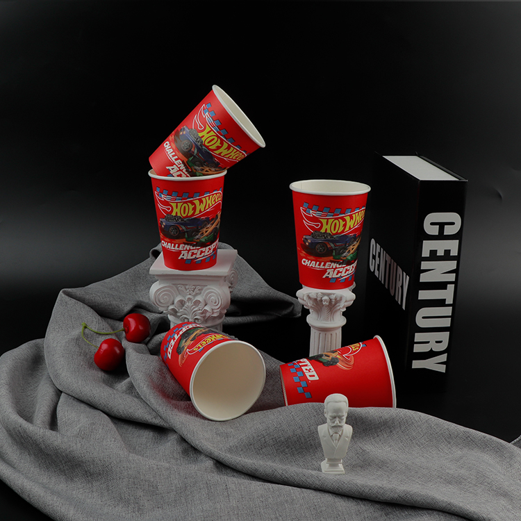 Suministros para fiestas de festivales Vasos de papel coloridos: vasos desechables de colores a granel para ventas al por mayor y eventos