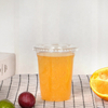 Vaso desechable de plástico PP con tapa y pajita
