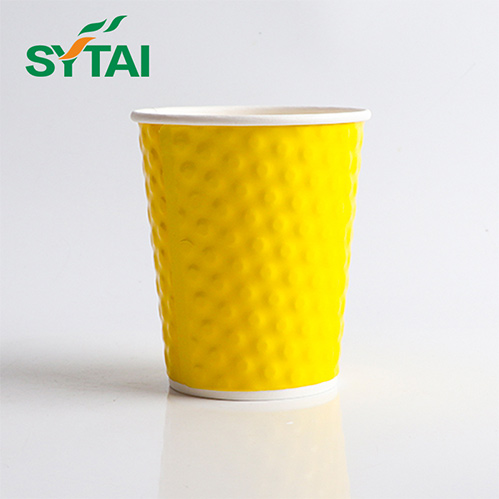Vasos de papel de doble pared en relieve al por mayor