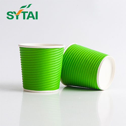 Vasos de Papel Kraft Ripple Reciclable 500Case