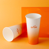 Vaso de papel desechable para refrescos fríos con tapa