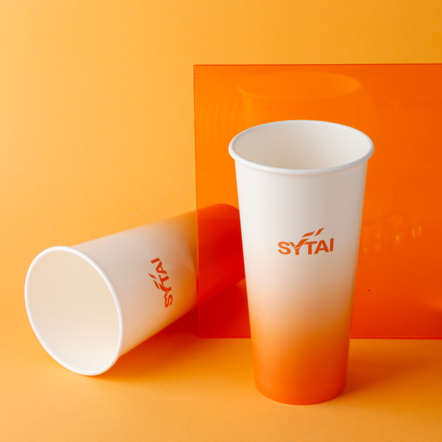 Vaso de papel desechable para refrescos fríos con tapa