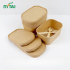 Gama de tazones de papel cuadrados Kraft reciclables 
