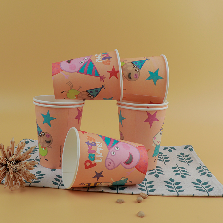 Suministros para fiestas de festivales Vasos de papel coloridos: vasos desechables de colores a granel para ventas al por mayor y eventos