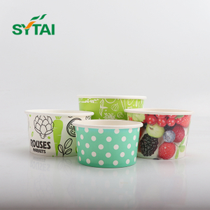 Vasos de papel para helado de 16 oz con tapas 